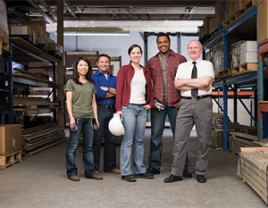 Manufacturing group of people